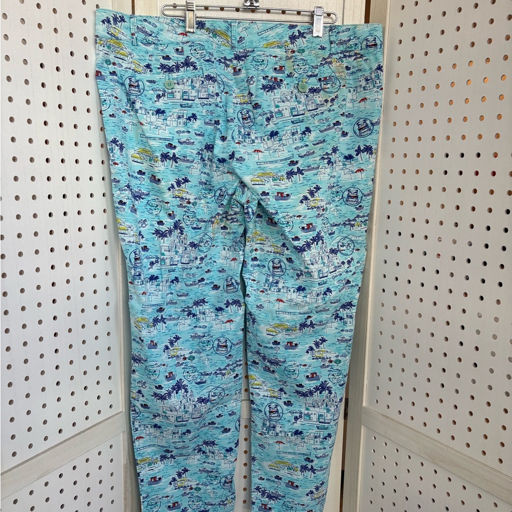 Talbots Light Blue Nautical Print Chinos - Picture 2 of 5